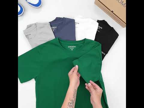 Video Áo thun nam SAROMAN A01 cổ tròn vải cotton dày dặn co... - youtube