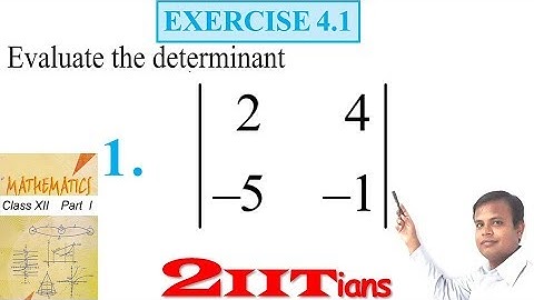 Determinants Exercise 4.1 Q1 NCERT Class XII | IIT JEE