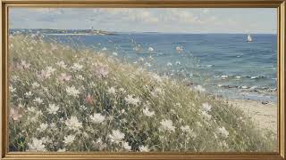Coastal Wildflower Meadow | Serene Ocean View TV Frame Art | 2 Hours | No Music screenshot 5
