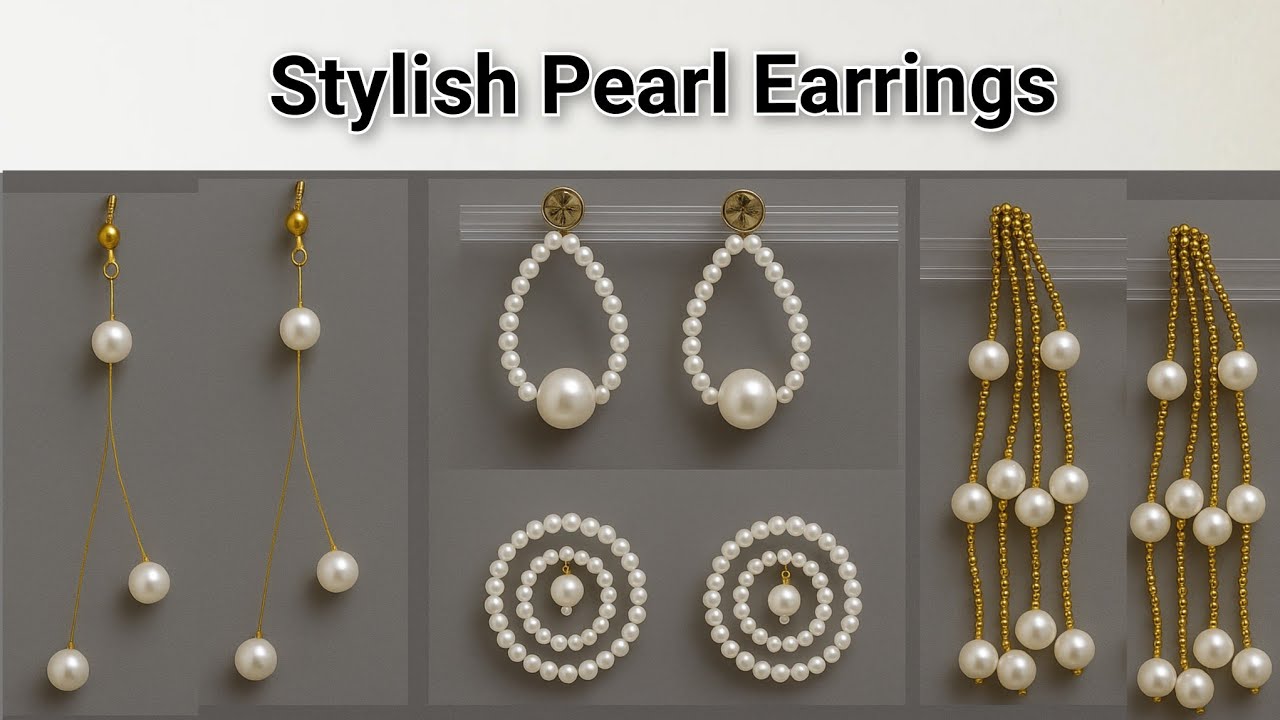 ✨ Stylish Pearl Earrings | Elegant DIY Jewelry Ideas 💎 | Handmade jewelry tutorial 
