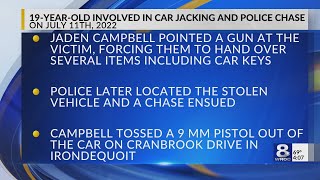 Rochester man pleads guilty to carjacking after crashing into ditch during police chase