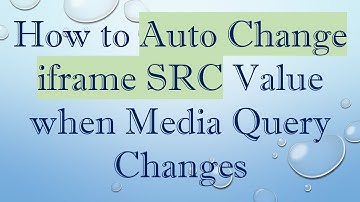 How to Auto Change iframe SRC Value when Media Query Changes
