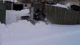 На Днепр МТ-16 по глубокому снегу 2