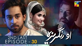 O Rungreza - 2nd Last Episode 30 - [HD] - { Sajal Aly & Bilal Abbas Khan } - HUM TV Drama