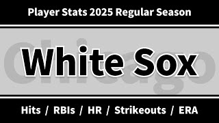 Chicago White Sox Player Leaders – Hits, RBIs, Home Runs, Strikeouts, ERA (as of September 4,2025)