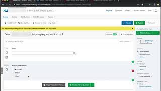 Qualtrics: Limit the Number of Times a Specific Question's Response Can Be Selected
