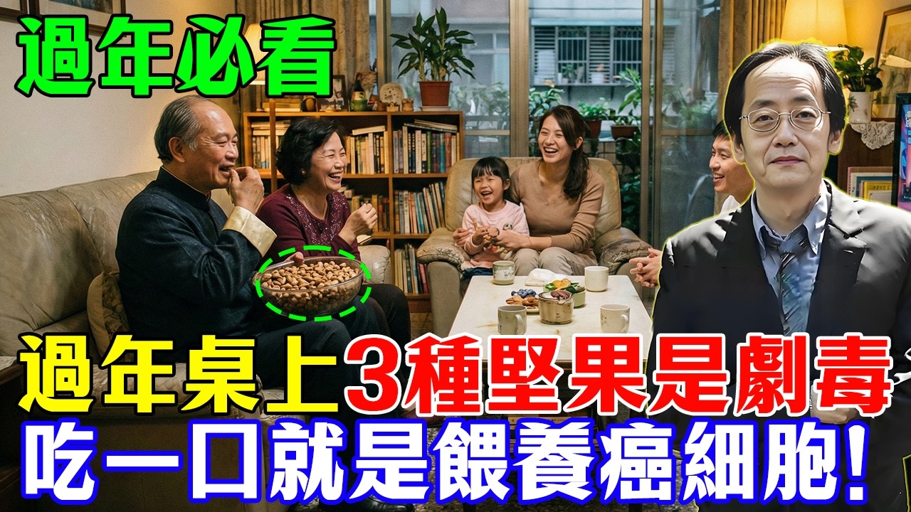 倪海廈：過年桌上這 3 種堅果是「洗腎果」！一口就是「餵養癌細胞」，尤其是發霉的這種！#倪海廈 #堅果禁忌 #洗腎 #致癌食物 #黃曲毒素 #中風前兆 #老人健康 #食療 #過年飲食 #腎衰竭