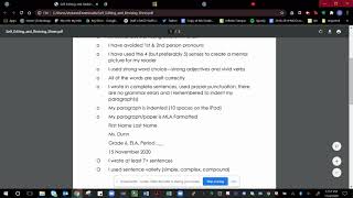 Week 11, Direct Instruction 1  Self Revisions & Editing Checklist Directions