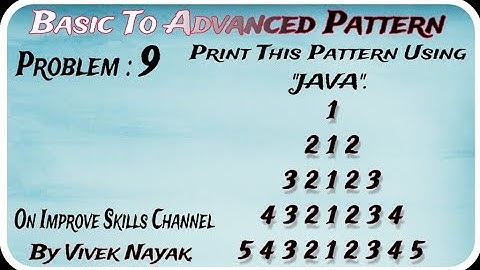 numerical pyramid pattern || numerical palindromic pyramid pattern || pattern  in  Improve Skills