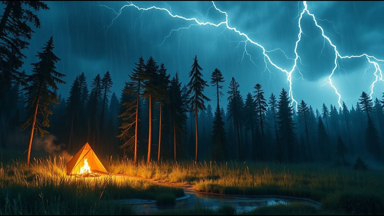 Powerful Forest Thunderstorm ASMR – Heavy Rain & Lightning Sounds for ...