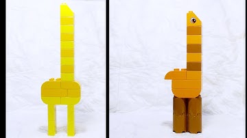 2 Versions of Giraffe made with Lego Duplo Bricks. Preschool activities. Lego Building Instructions