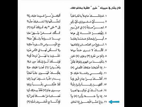 قصيدة عدمتك ياقلب لبشار بن برد