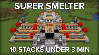 Minecraft Fast Super Smelter — 64 плавильных печи