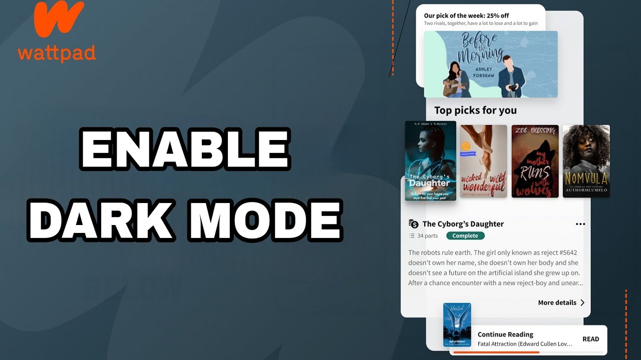 How To Enable And Turn On Dark Mode On Wattpad App - YouTube