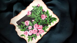 Easy rose painting with acrylic colour🎨🖌️rose painting tutorial....