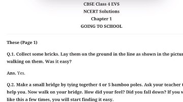 Class 4, EVS chapter 1 Going to school question answer with explanation