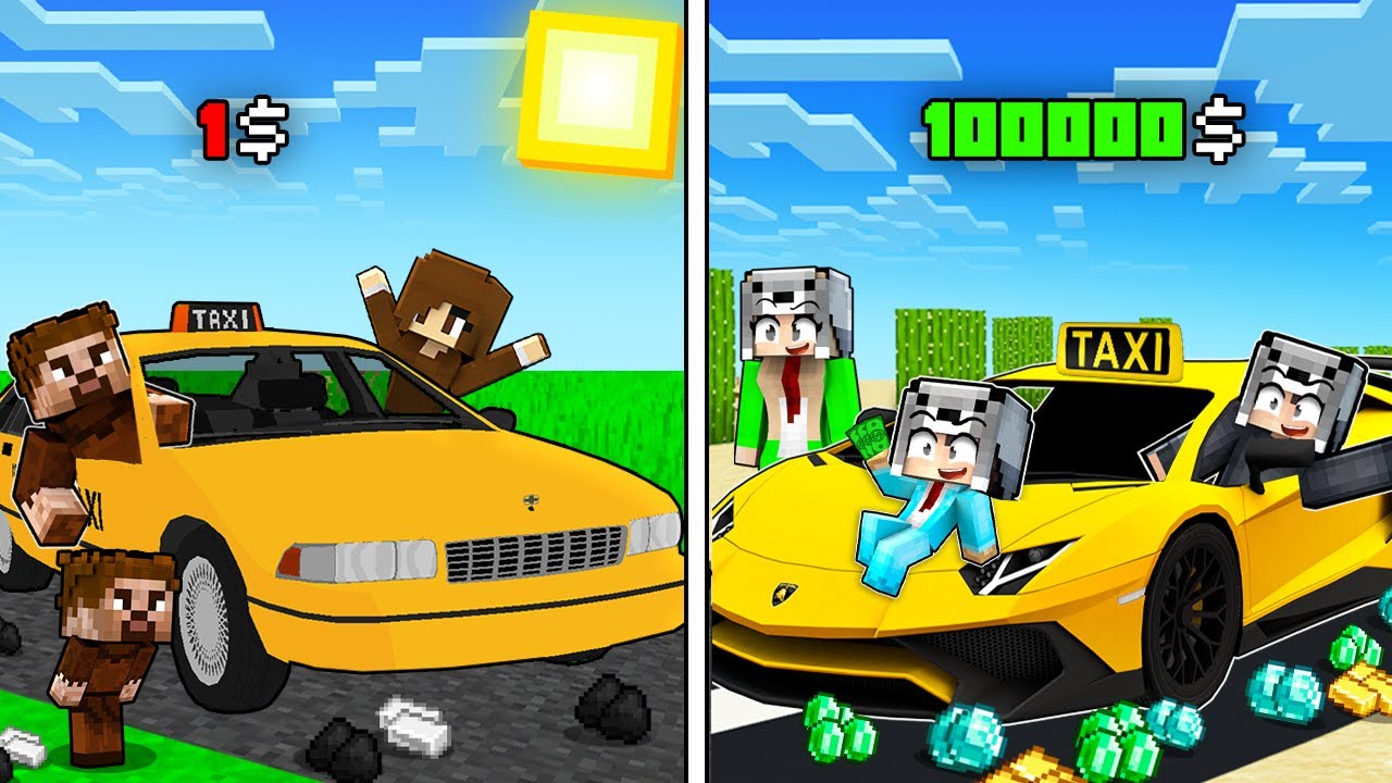 FAKİR AİLE TAKSİ VS MİLYONER AİLE TAKSİ - Minecraft