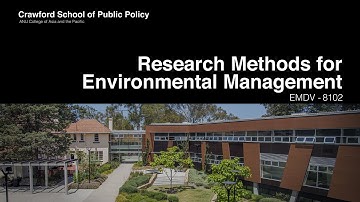 Research Methods for Environmental Management - EMDV8102
