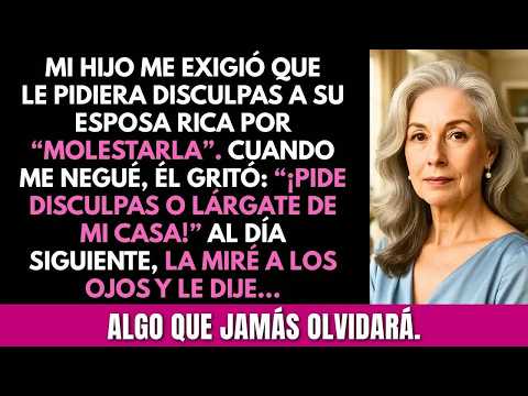 “Pide disculpas o sal de mi casa” gritó mi hijo. Me exigió disculparme con su esposa. Entonces yo...