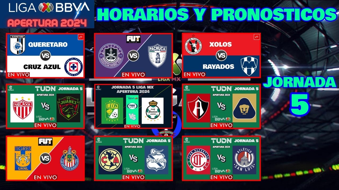 PREDICCIONES, FECHAS y HORARIOS de la JORNADA 5 de la LIGA MX torneo ...