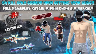 54 Kills Solo vs Squad!! Open HUD Settings   Sensitivity!! Full Gameplay of RATAIN BLUEZONE Alone!!