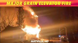 Major Grain Elevator Fire In Mayville, North Dakota Saturday Night