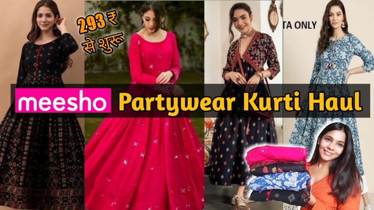 Meesho Haul Meesho Partywear Dress, Kurti, Gown, Haul Mesho