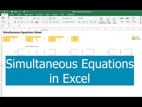 Spreadsheets4Life | Simultaneous Equations Solver | Excel Spreadsheet