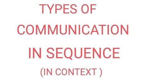 TYPES OF COMMUNICATION IN SEQUENCE (AS A CONTEXT)#video