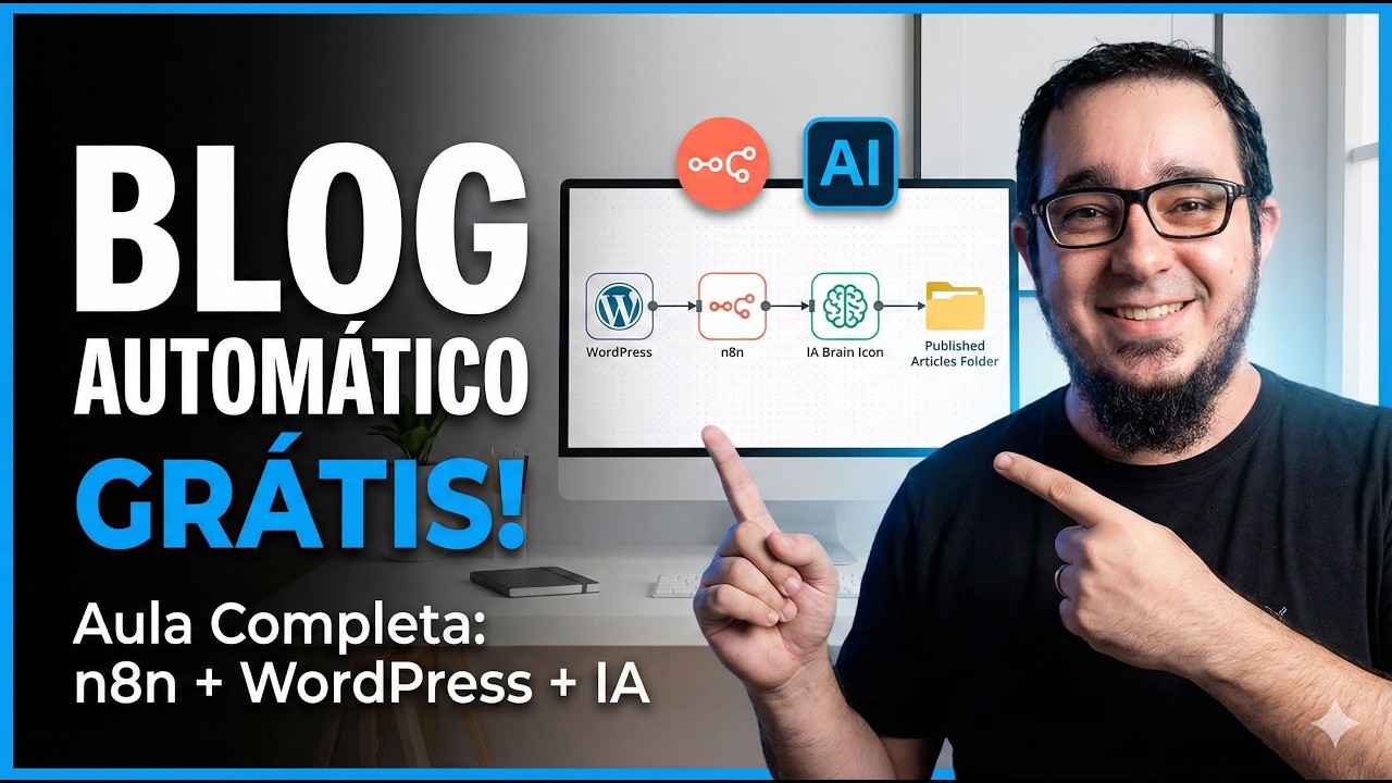 Como CRIAR CONTEÚDO AUTOMÁTICO no WordPress com n8n e IA Gratuita (Passo a Passo)