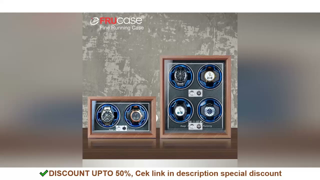 FRUCASE Wooden Watch Winder for Automatic Watches 4 Rolex Box Jewelry Display Collector Storage Wood