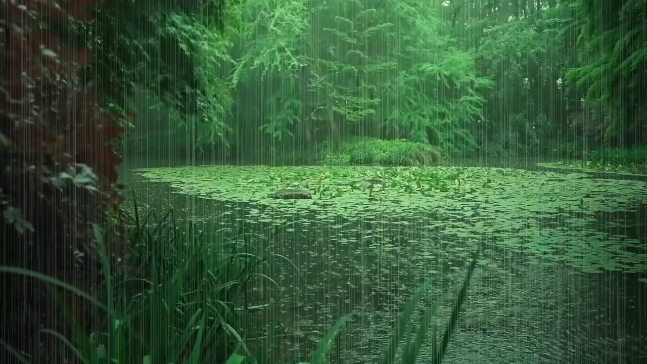 The beautiful little river is raining(419) , sleep, relax, meditate, ASMR, Real Shot