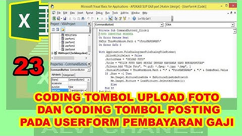 23 Aplikasi Slip Gaji VBA Excel - Coding Tombol Upload Foto dan Coding Tombol Posting di Userform4