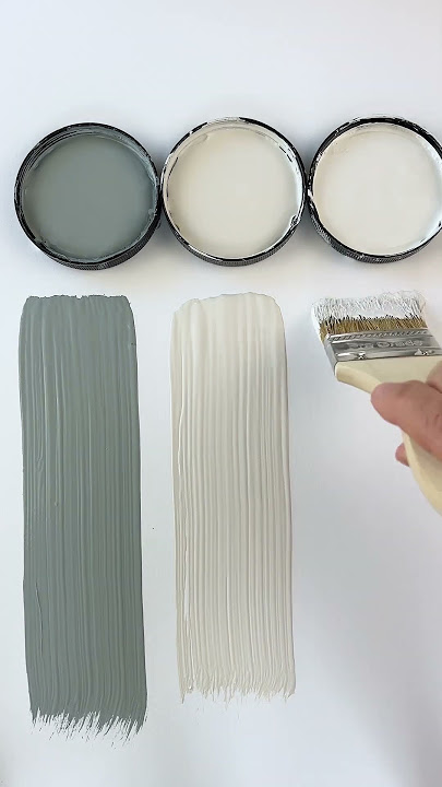 Amazing Paint Combo: BM Brewster Gray, BM Pale Oak, BM White Dove. #paintcolor #benjaminmoore