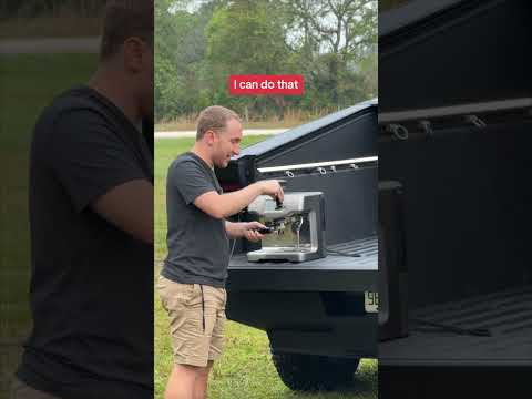 Making an Iced Latte Using the Tesla Cybertruck