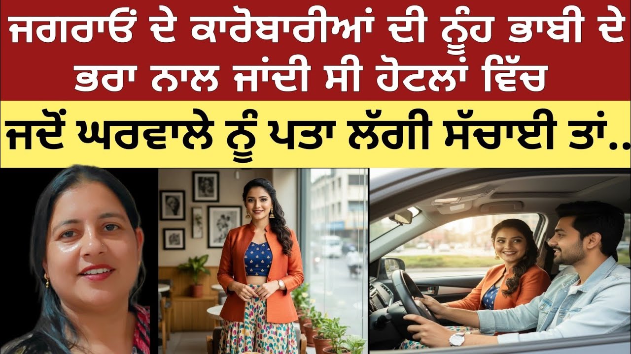 ਜਗਰਾਓਂ ਦੇ ਕਾਰੋਬਾਰੀਆਂ ਦੀ ਨੂੰਹ ਭਾਬੀ ਦੇ ਭਰਾ ਨਾਲ ਜਾਂਦੀ ਸੀ ਹੋਟਲਾਂ ਚ,,ਜਦੋਂ ਪਤਾ ਲੱਗੀ ਸੱਚਾਈ ਤਾਂ...