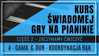 Część 2, Lekcja 4. Gama C-dur oburącz - koordynacja rąk na klawiaturze. Synchronizacja rąk. screenshot 5
