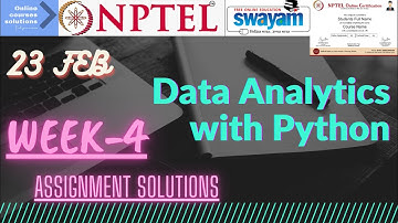 NPTEL | Data Analytics with Python | WEEK-4 Assignment Solutions