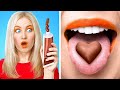 FUNNY WAY TO SNEAK CANDIES || Edible Lipstick DIY Ideas!Top Secret Parenting Hacks By 123 GO! Genius