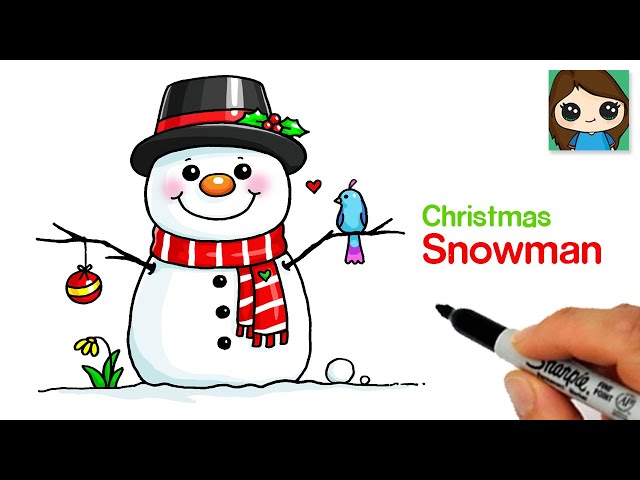 how to draw a snowman