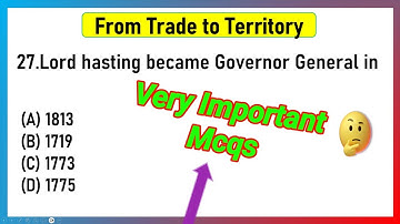 NCERT Class 8 History Chapter- 2 From Trade To Territory Mcqs | From Trade To Territory Best Mcqs