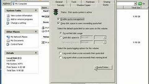 windows 2003 disk quota