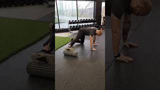 Single Leg Frog Stretch on Roller