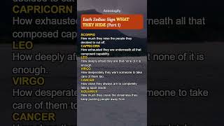 Each Zodiac Sign WHAT THEY HIDE (Part 1) #zodiac #zodiacsigns #astrology #horoscope #tarot