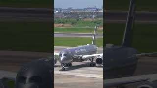 New Starlux B-58553 A350 Special Silver Livery Debut Arrival at Taipei Taoyuan Airport