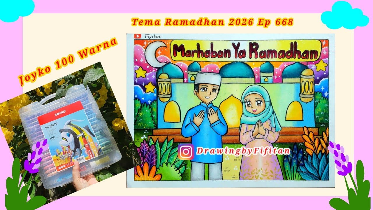 Cara Menggambar Tema Ramadhan EP 668