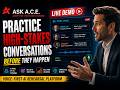 ASK A.C.E. Demo | AI Sales Coaching, Panel Simulations &amp; Voice-First Rehearsal Platform