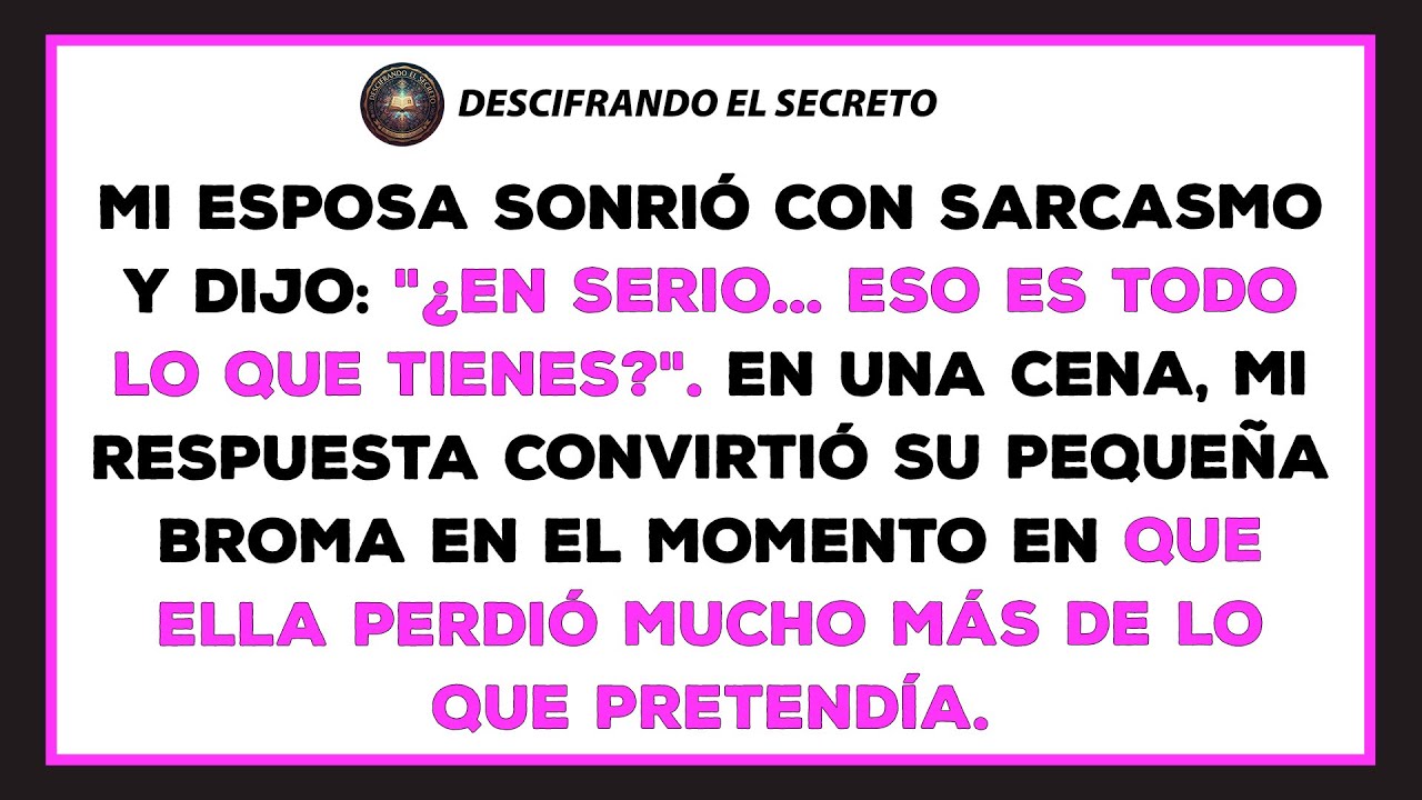 Mi esposa intentó zafarse con una broma, pero mi respuesta serena revirtió el momento.