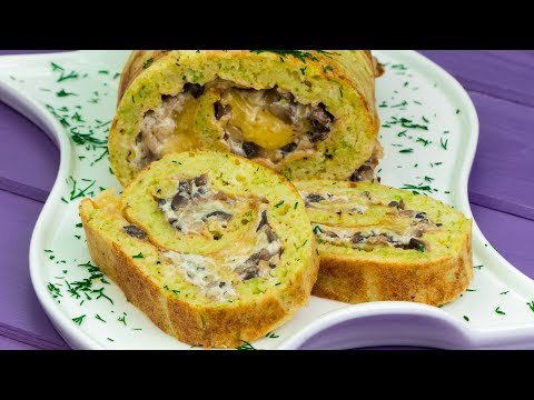 Video: Rollo De Calabacín Con Champiñones