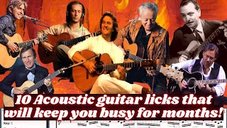 10 Acoustic guitar licks that will keep you busy for months! (TABS) Reinhardt, De Lucía, McLaughlin